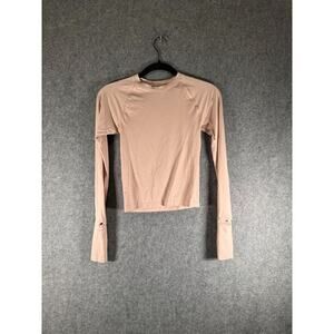 Uniqlo Shirt Women XS Pink Long‎ Sleeve Pullover Sweat Resistant Athletic Active